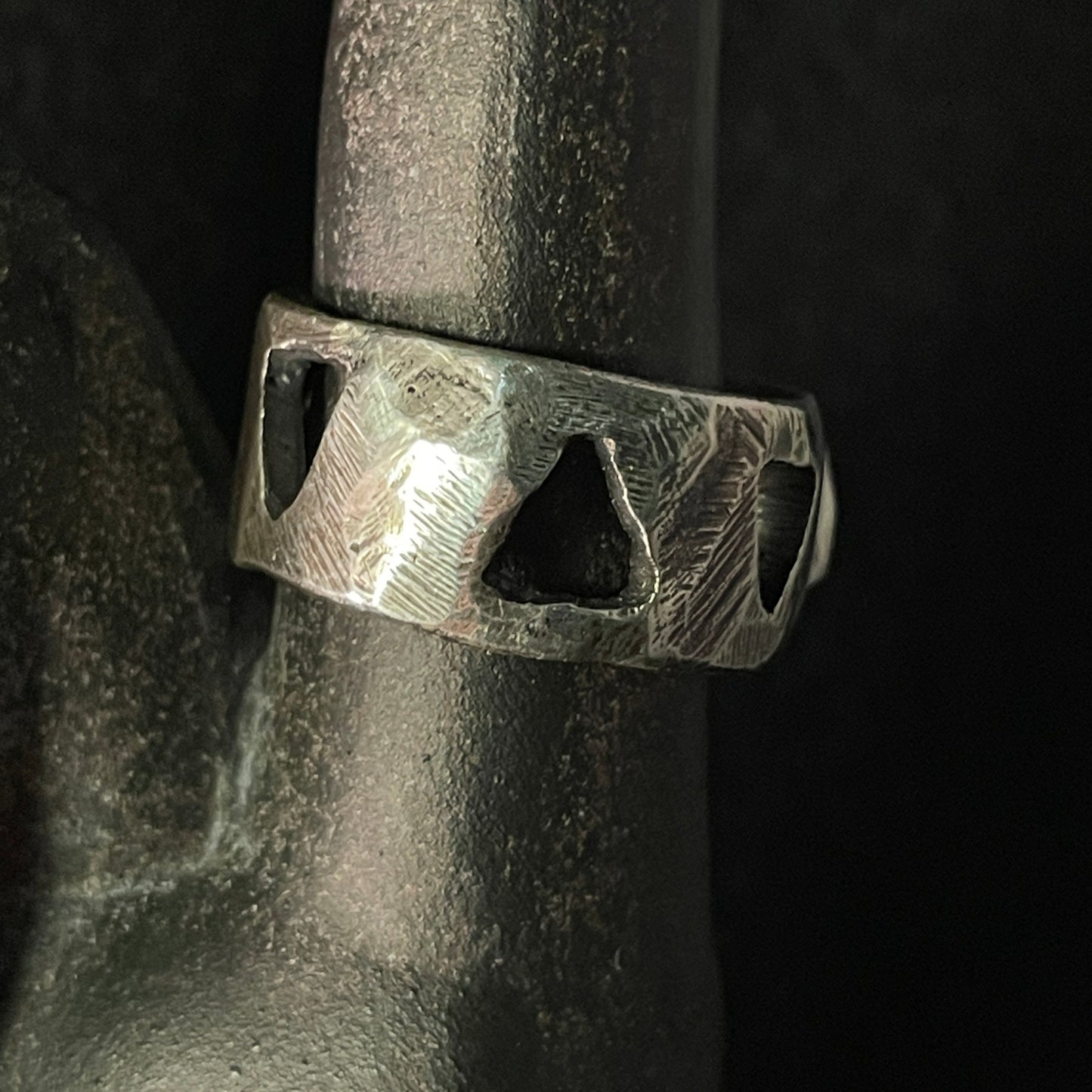 Sterling and Garnet Wedding Ring